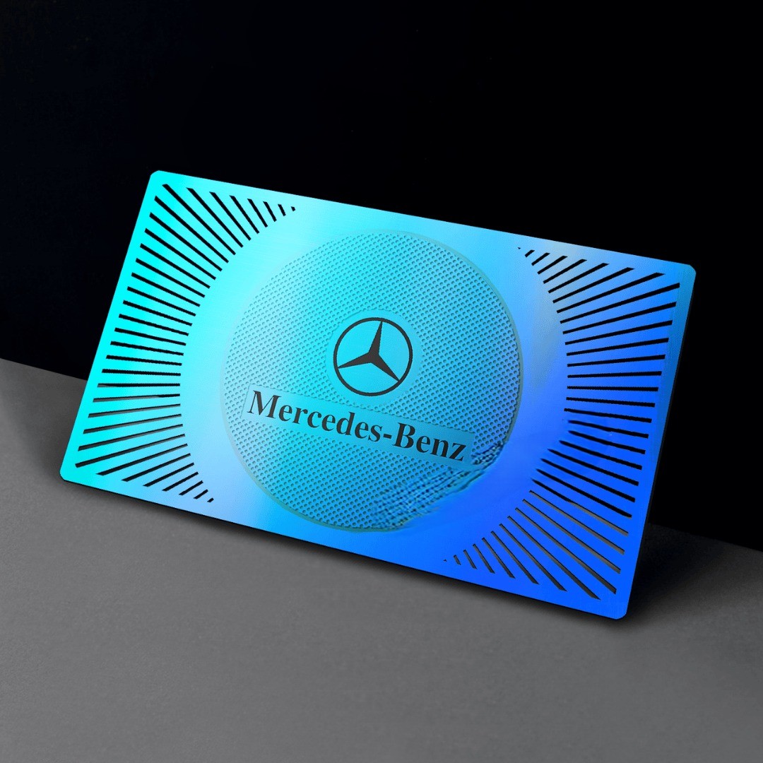 Blue Colored Metal visiting card